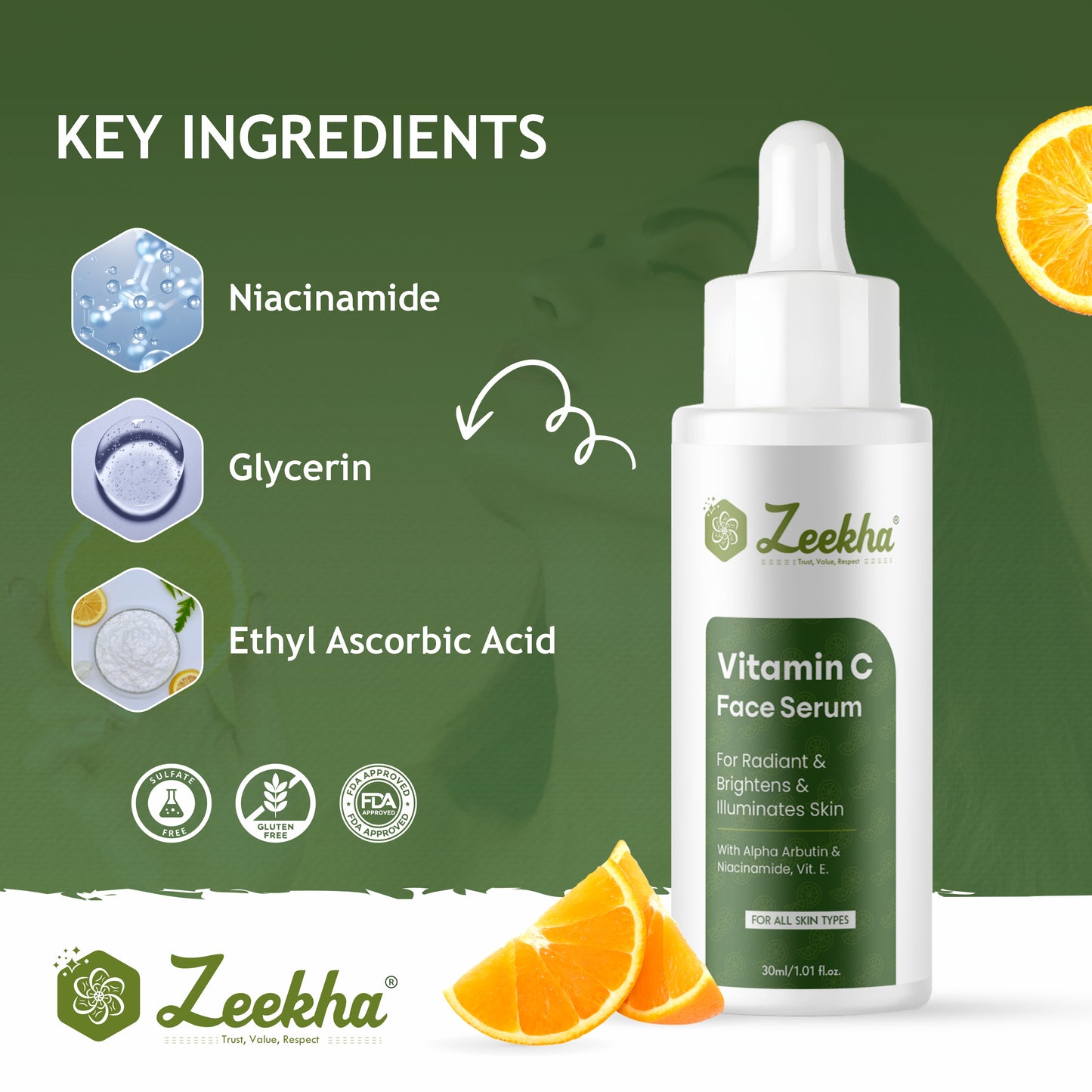 ZEEKHA 10% Vitamin C Face Serum (30 ml)