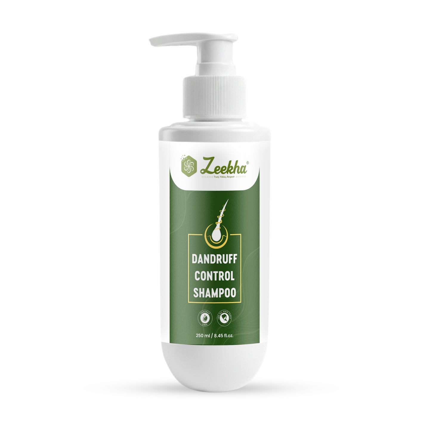 ZEEKHA Anti Dandruff Shampoo | Reduces Up to 100% Dandruff and Strengthens Hair result in 6-8 wash  | Derma Approved Shampoo with Salicylic & Biotin | Shampoo For All Hair types | For Women And Men | 250ml