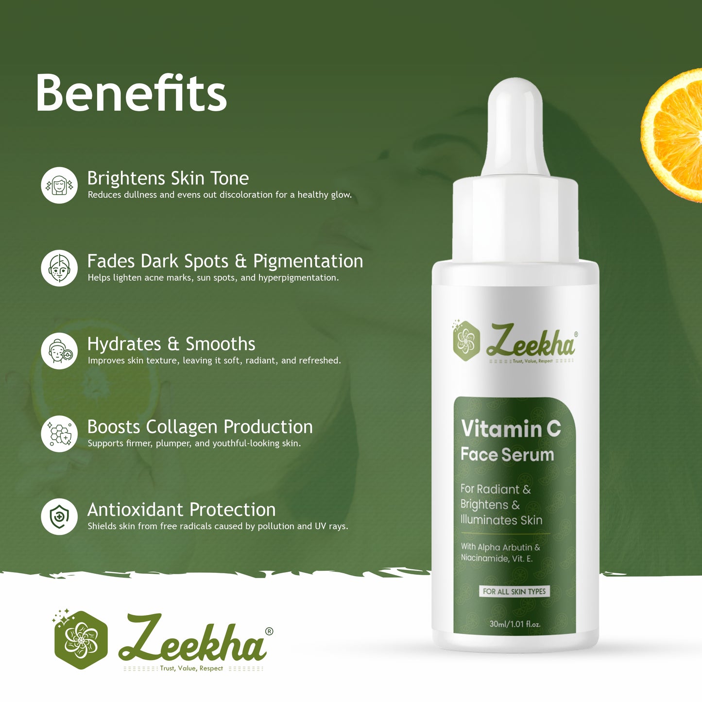 ZEEKHA 10% Vitamin C Face Serum (30 ml)