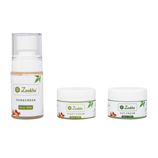 Zeekha Naturally Powerful Sandalwood Skin Whitening and Brightening Day & Night Cream ,Sunscreen
