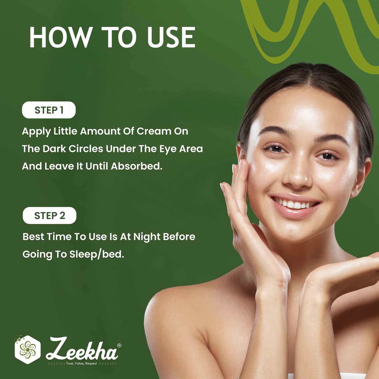 ZEEKHA Dark Circles, Under Eye Cream for Dark Circles, with Cucumber & Peptides - 30ml"