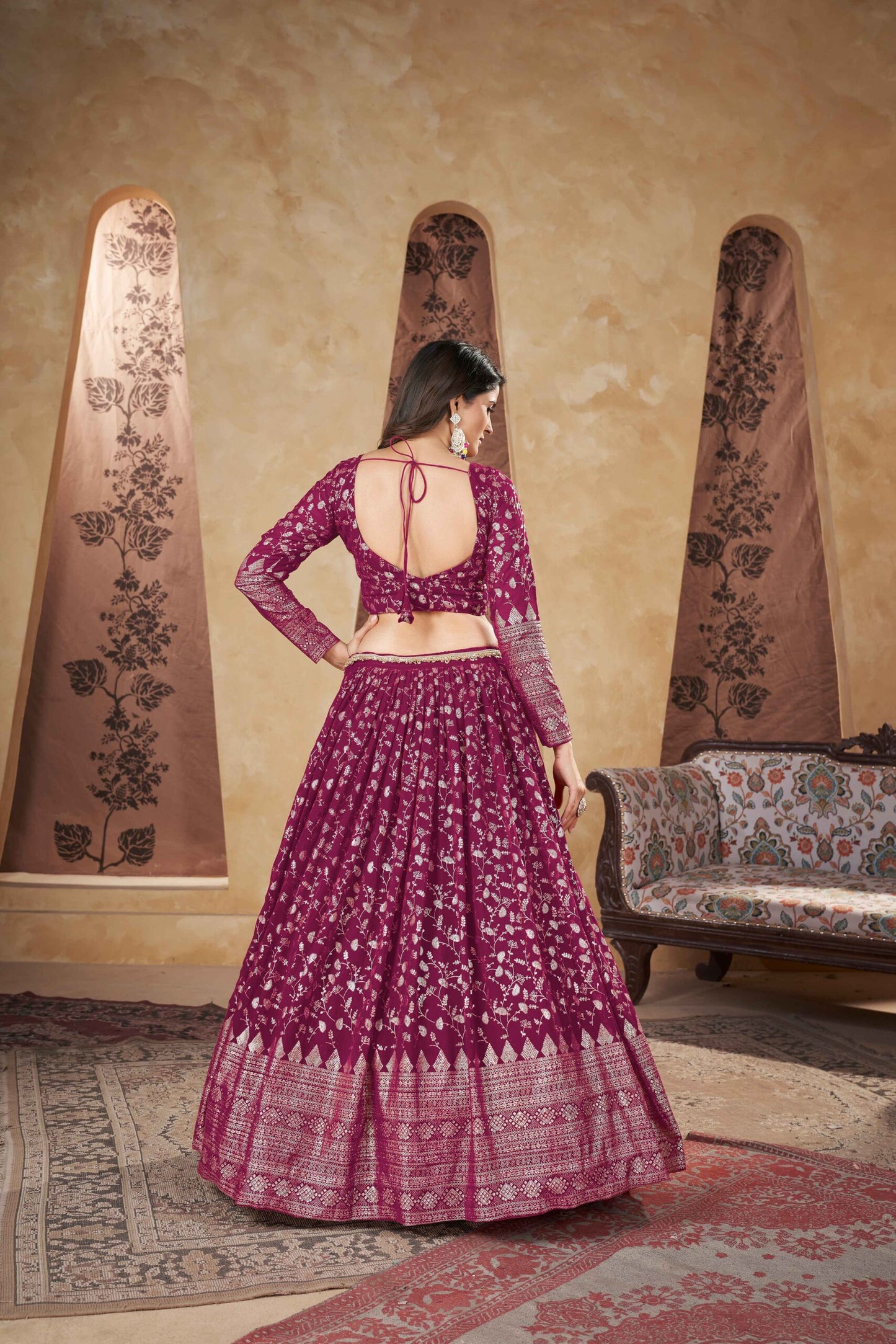 Wedding Collection For Women Wear Lehenga Choli With Dupatta Deep Pink Colour