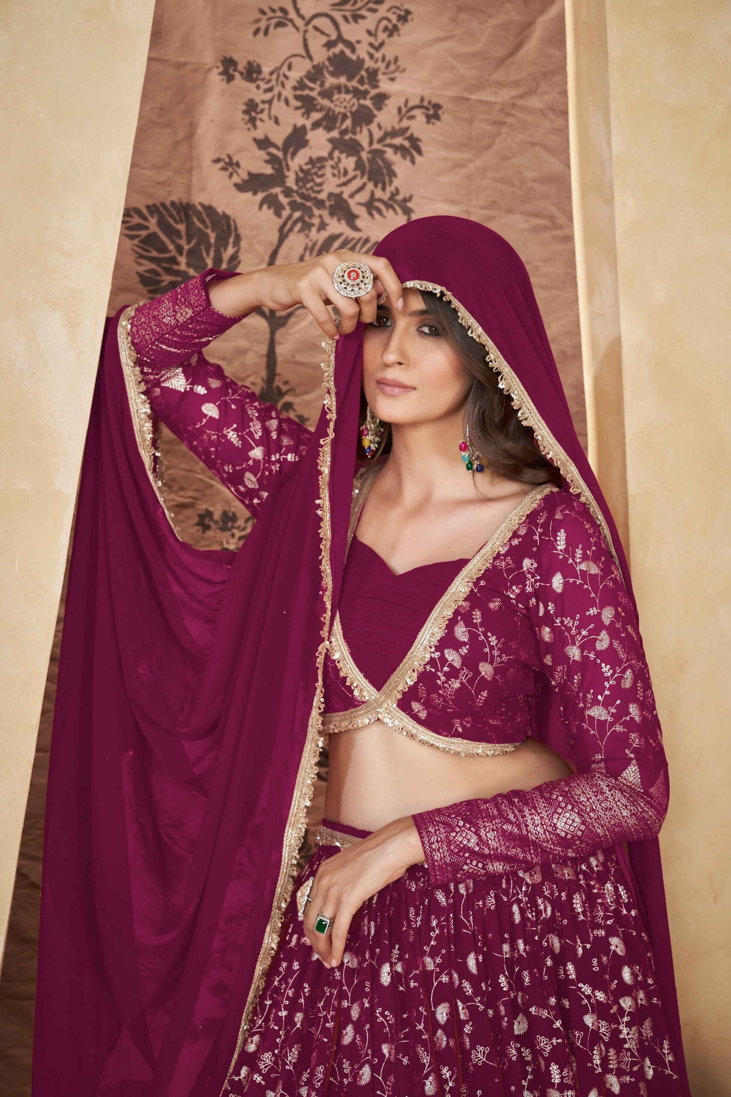 Wedding Collection For Women Wear Lehenga Choli With Dupatta Deep Pink Colour