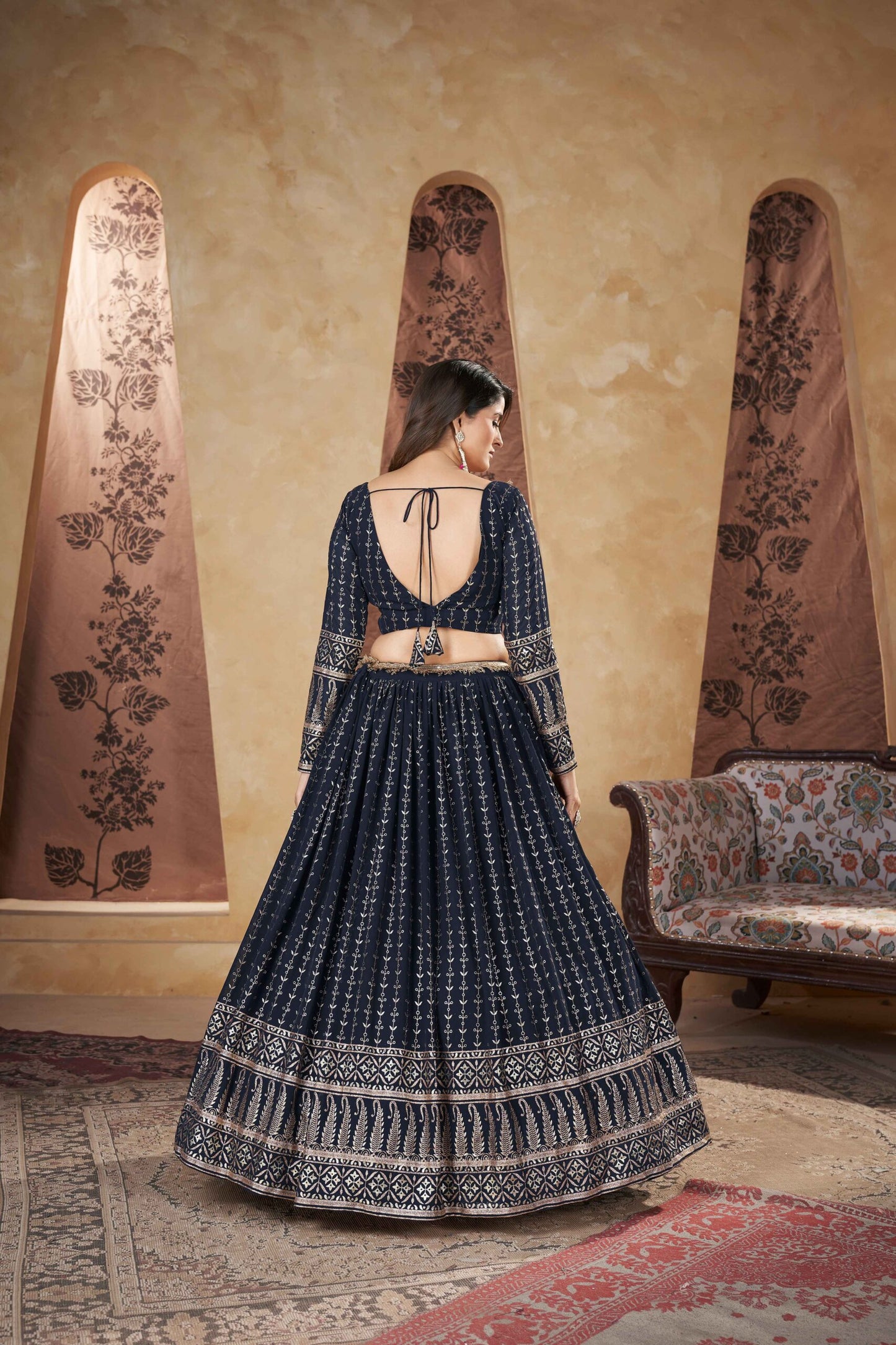 Georgette Lehenga Choli With Dupatta Women Collection