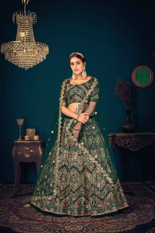 Georgette Multi Thread With Sequins Embroidered Lehenga Choli