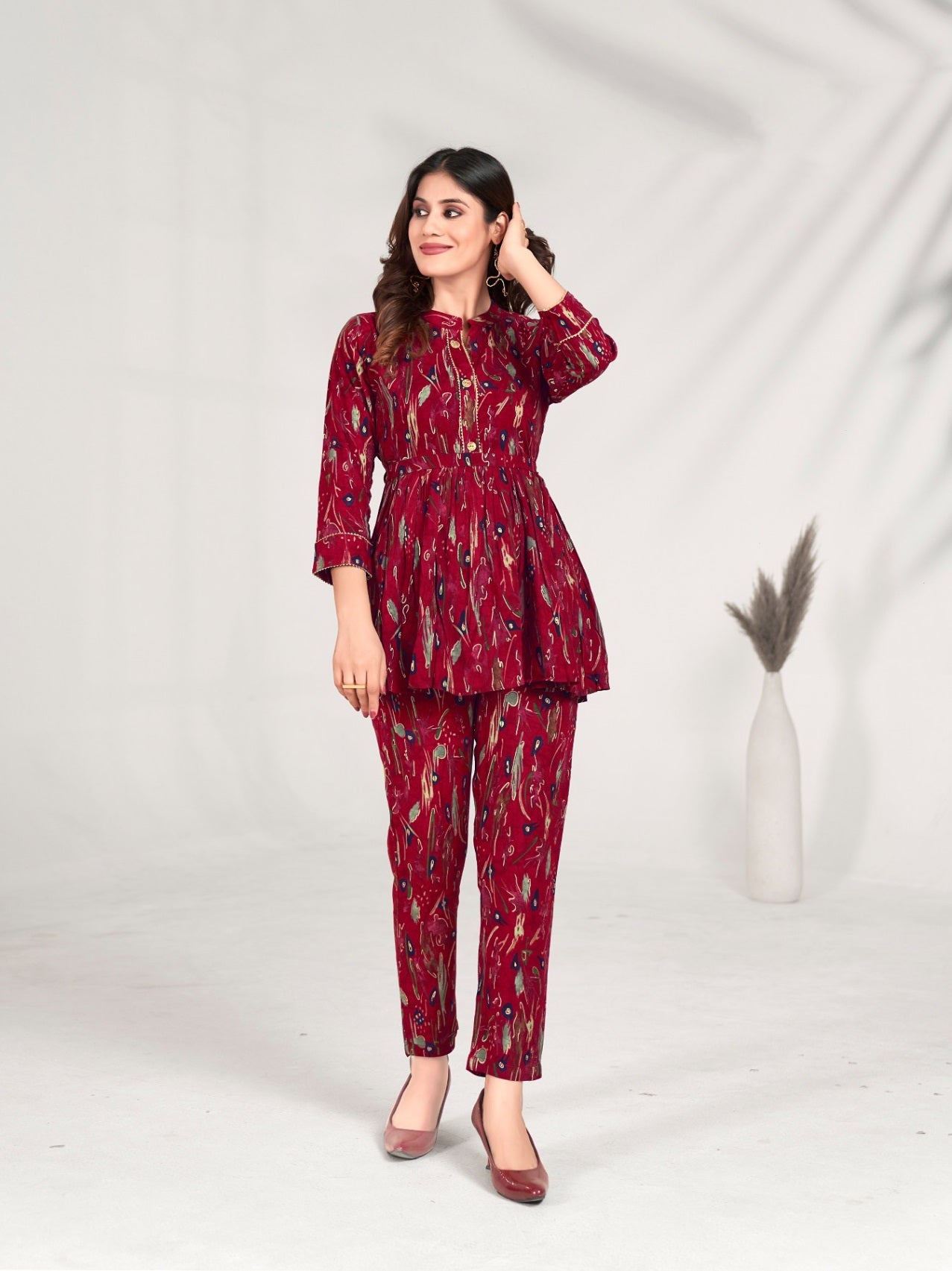 ZEEKHA Designer Co-Ord Set For beautiful Girls And women (Maroon)