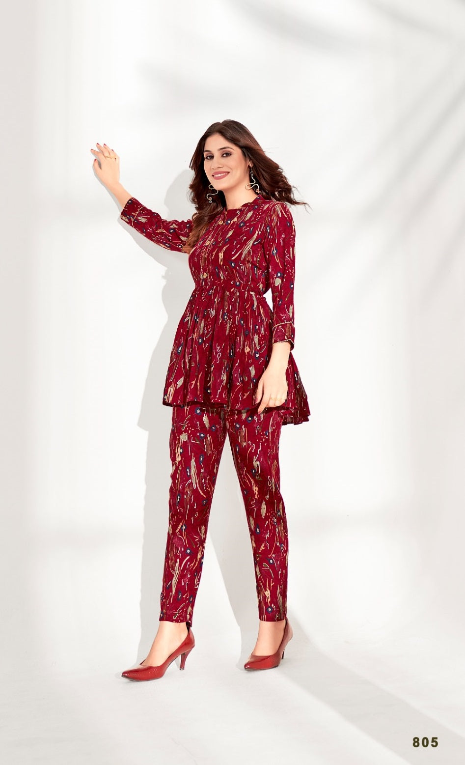 ZEEKHA Designer Co-Ord Set For beautiful Girls And women (Maroon)