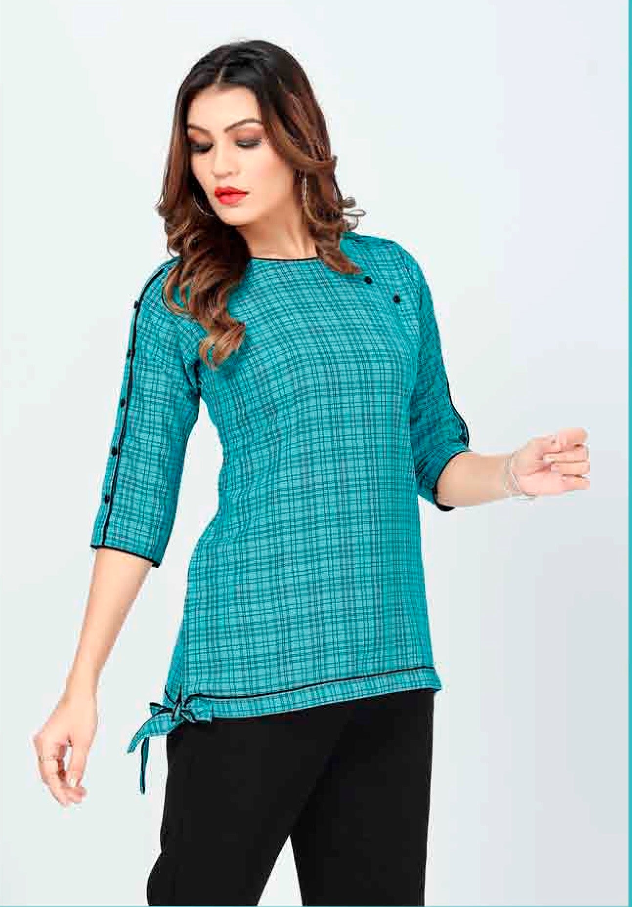 ZEEKHA Casual ready to wear Regular Wome Top (Green)