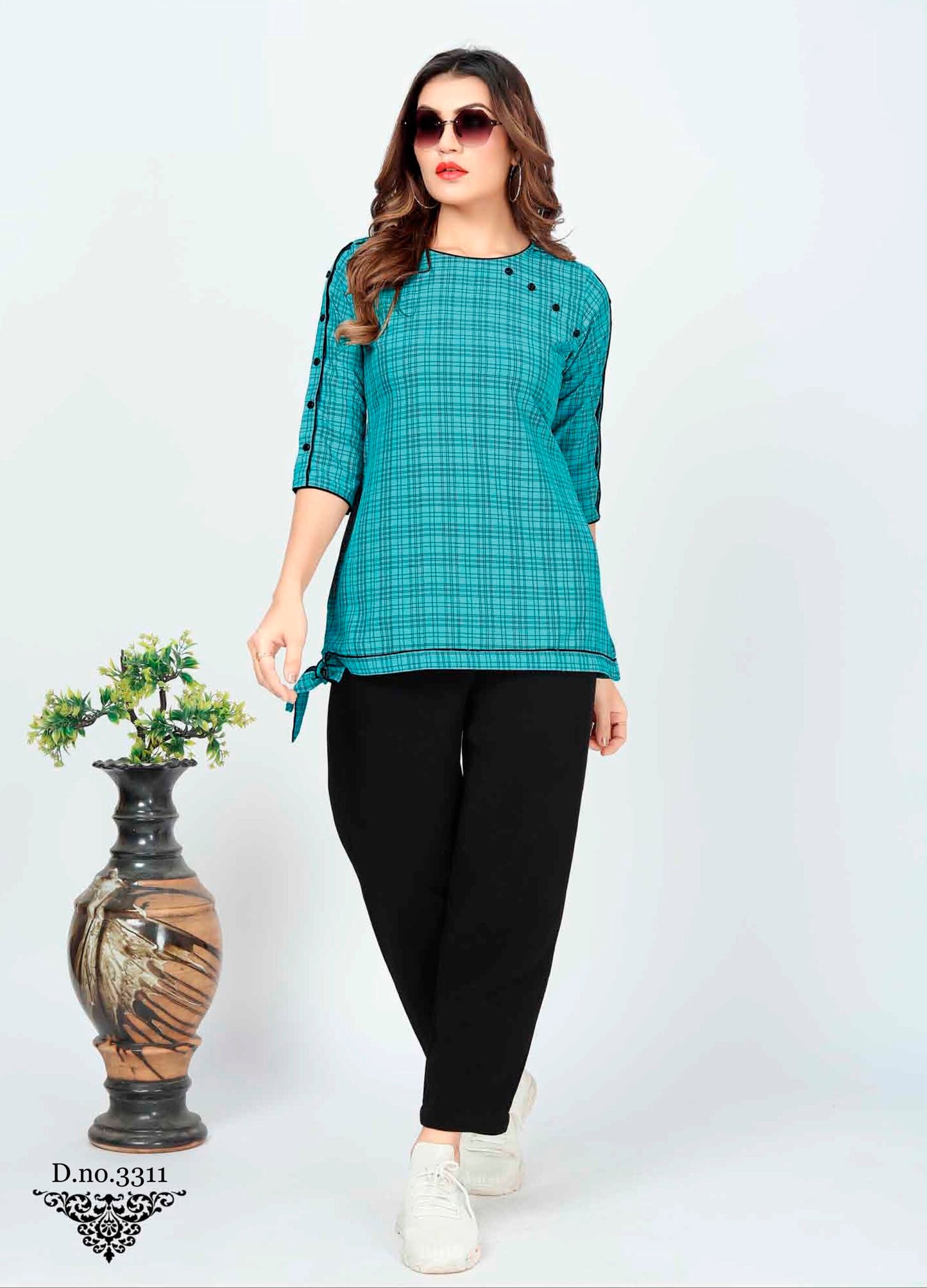 ZEEKHA Casual ready to wear Regular Wome Top (Green)