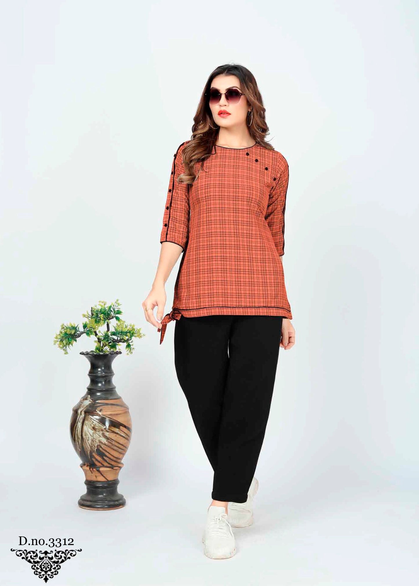 ZEEKHA Casual ready to wear Regular Wome Top (Orange)