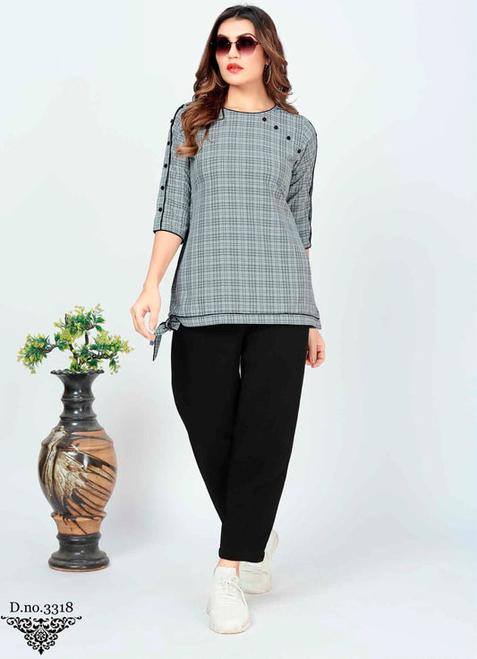 ZEEKHA Casual ready to wear Regular Wome Top (Grey)