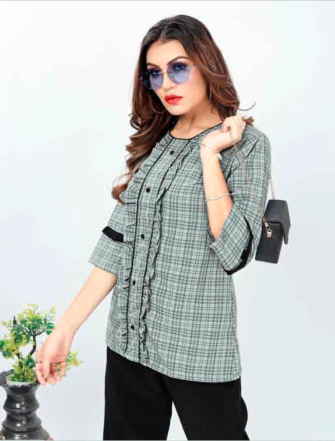 ZEEKHA Casual ready to wear Regular Wome Top (Grey)