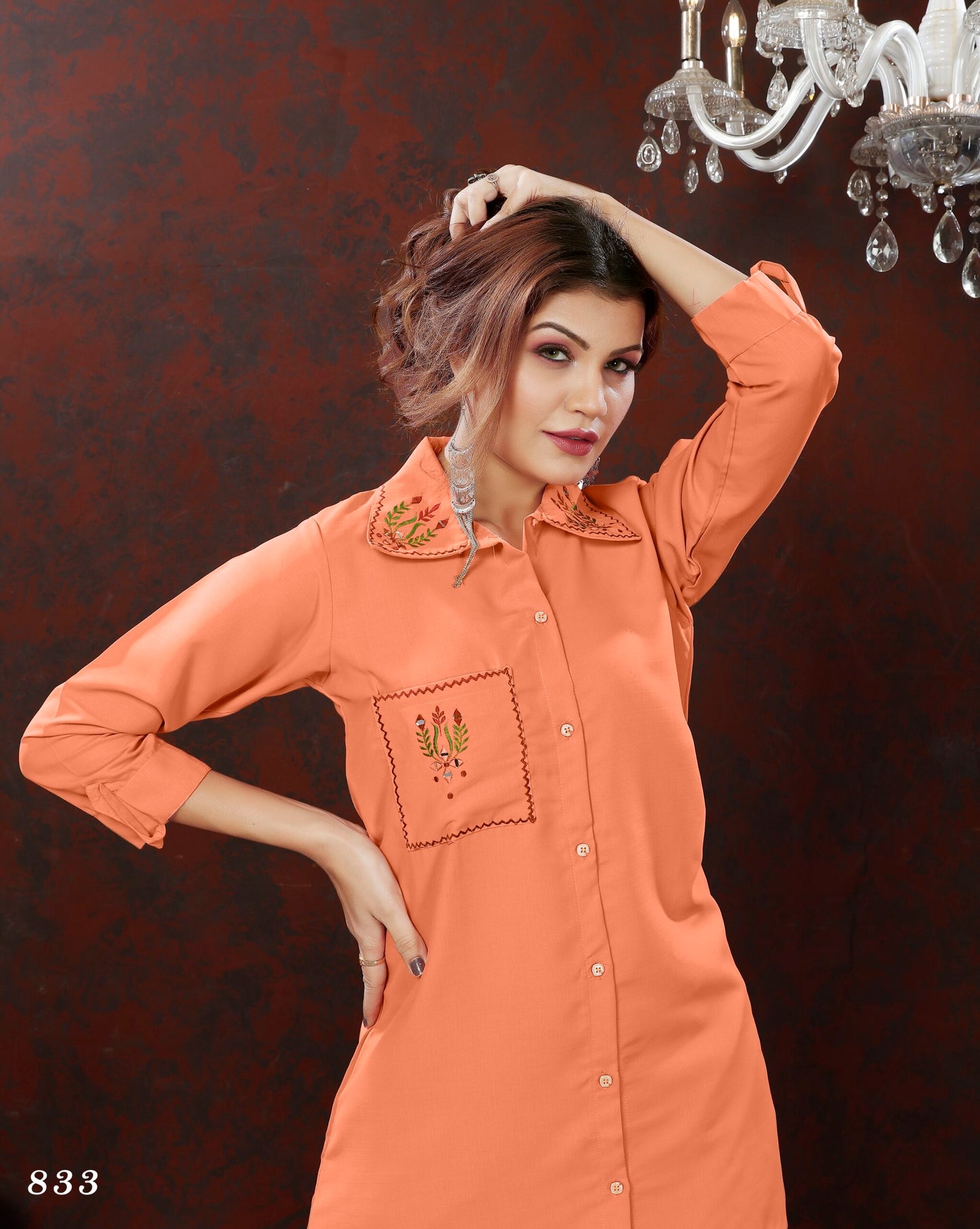 ZEEKHA Designer Co-Ord Set For beautiful Girls And women (Orange)