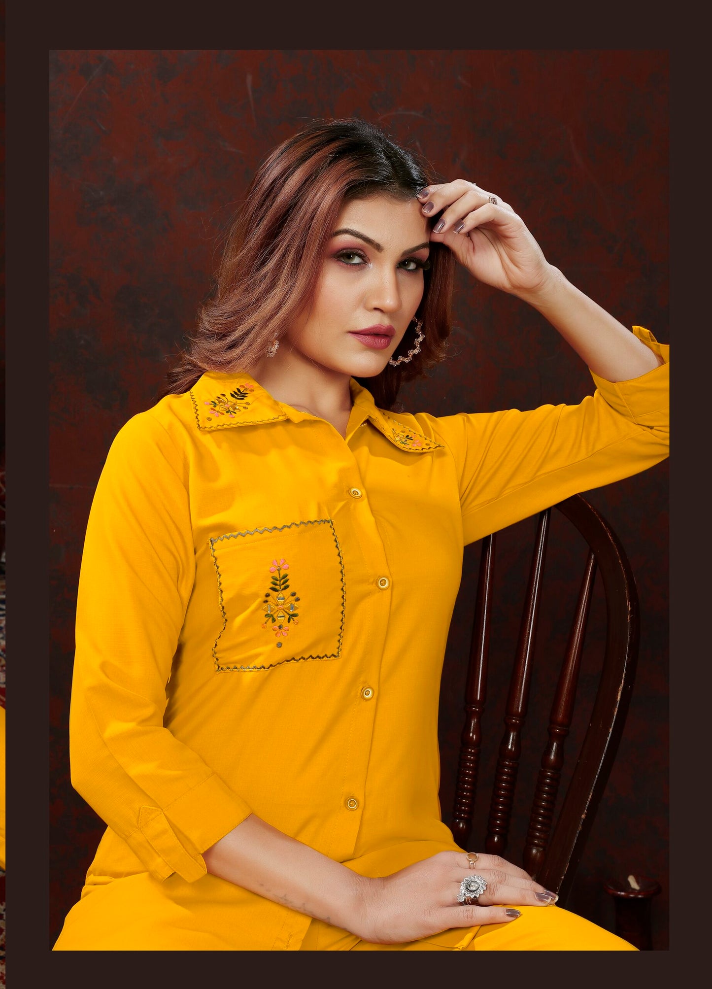 ZEEKHA Designer Co-Ord Set For beautiful Girls And women (Mustard)