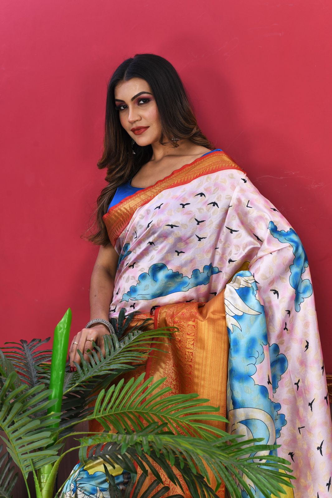 luxurious designer digital print  Soft Kanjivaram silk saree