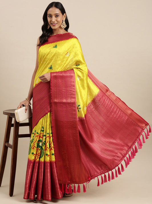 luxurious designer digital print  Soft Kanjivaram silk saree