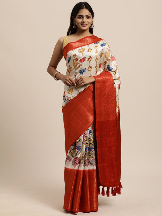 luxurious designer digital print  Soft Kanjivaram silk saree