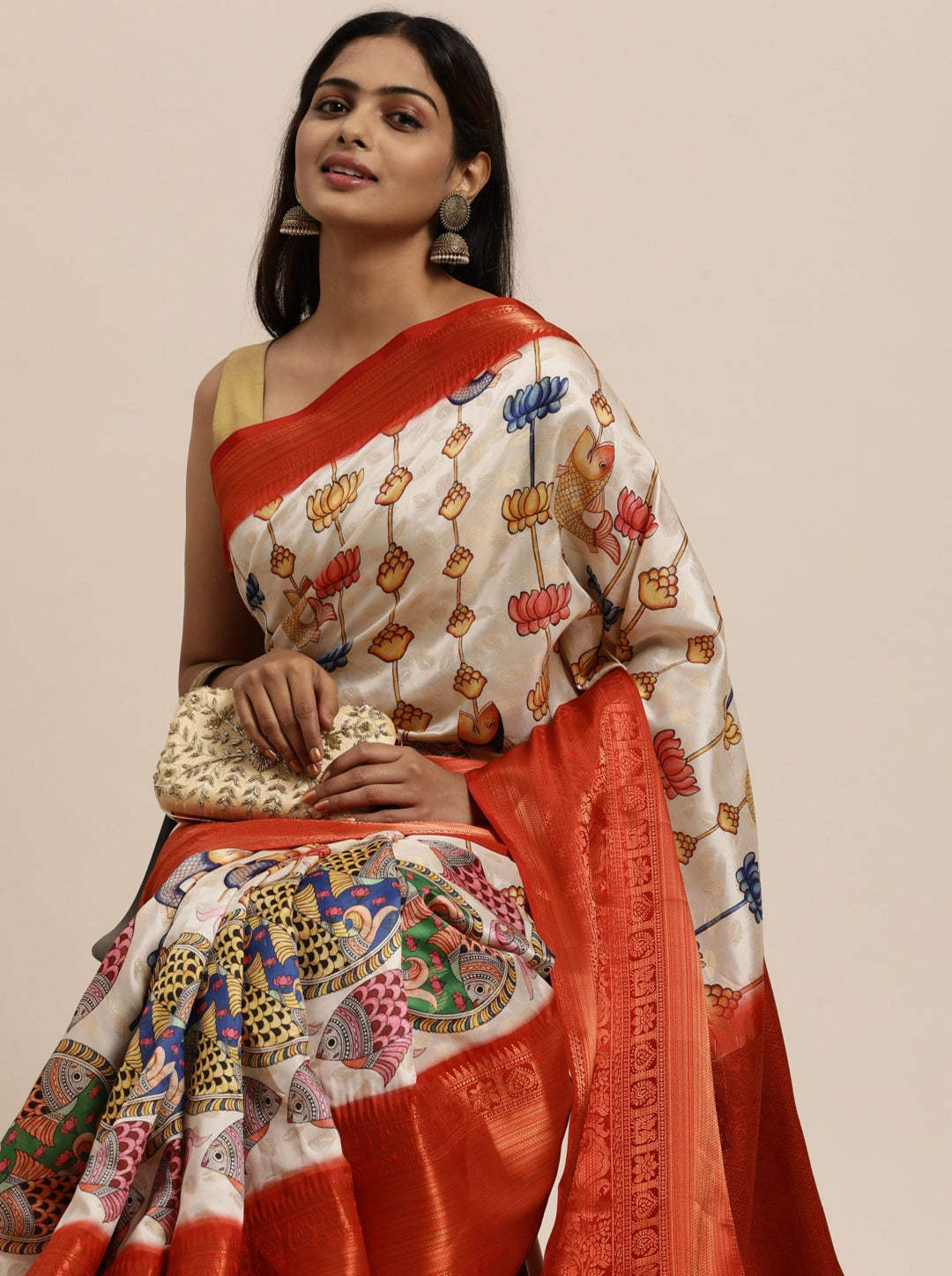 luxurious designer digital print  Soft Kanjivaram silk saree