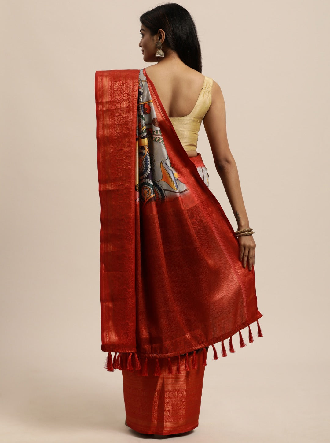 luxurious designer digital print  Soft Kanjivaram silk saree