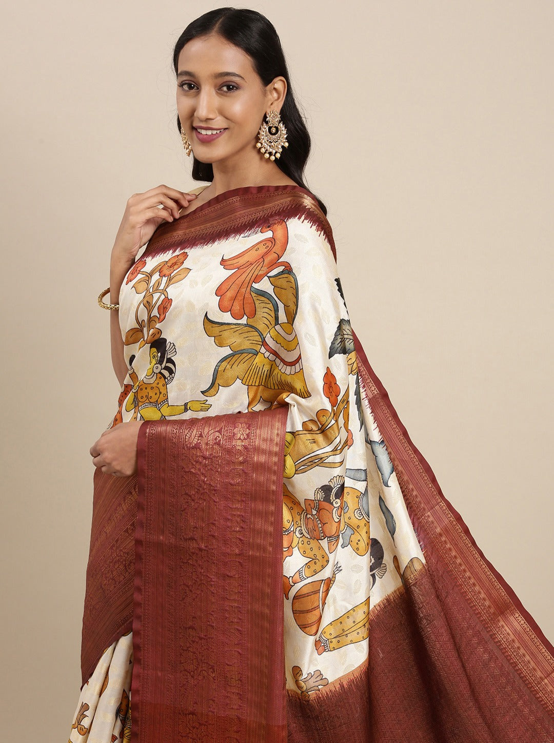 luxurious designer digital print  Soft Kanjivaram silk saree