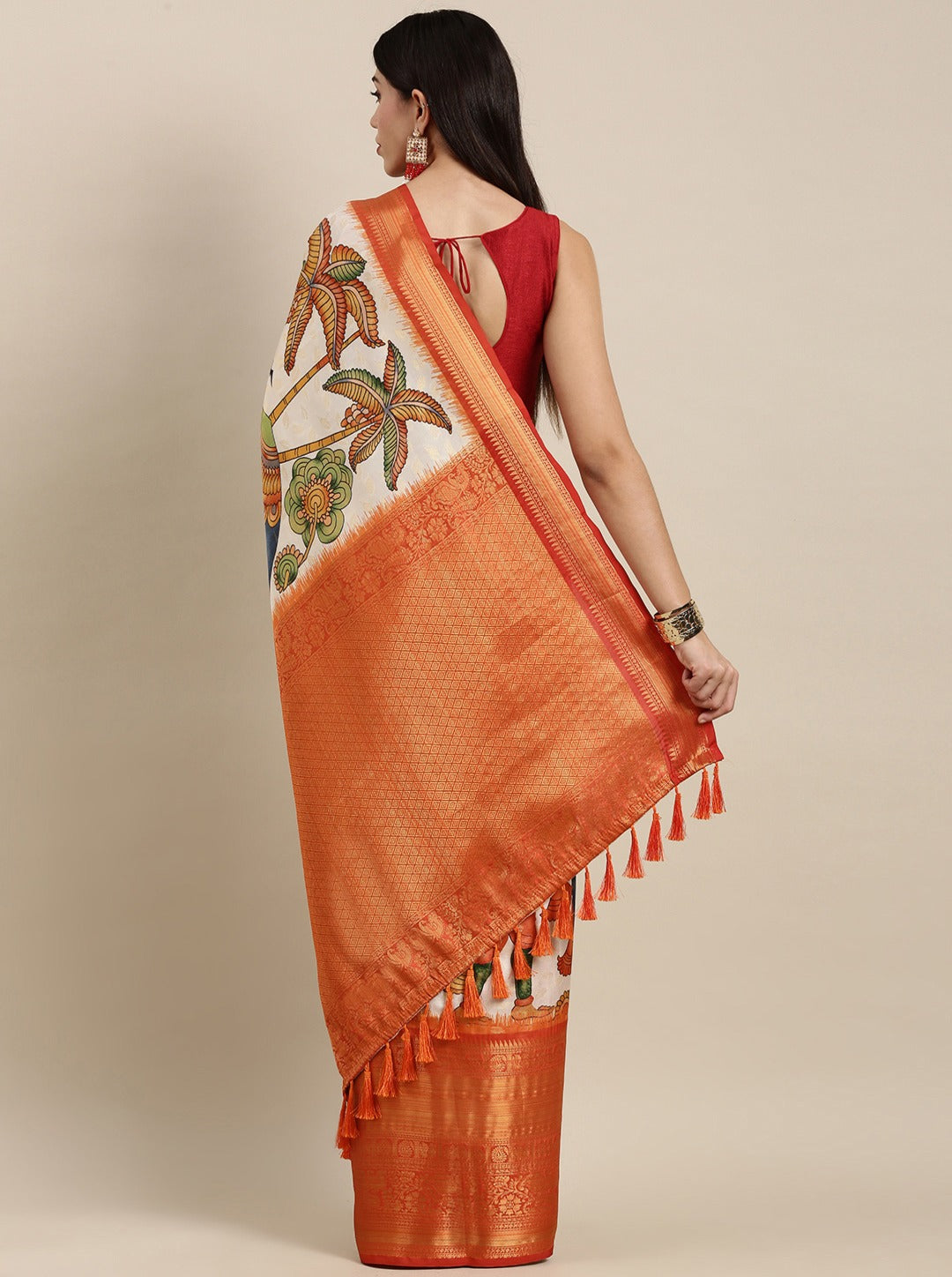 luxurious designer digital print  Soft Kanjivaram silk saree