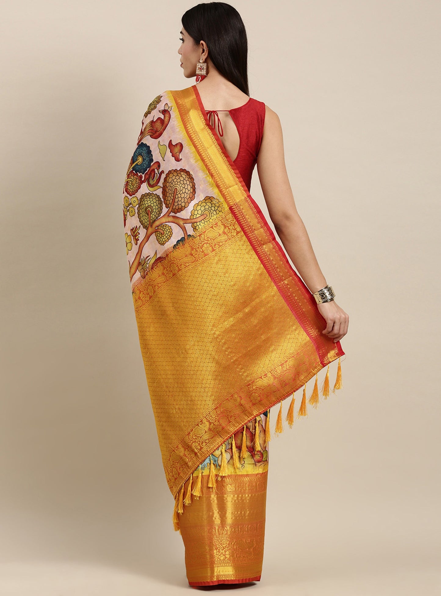 luxurious designer digital print  Soft Kanjivaram silk saree