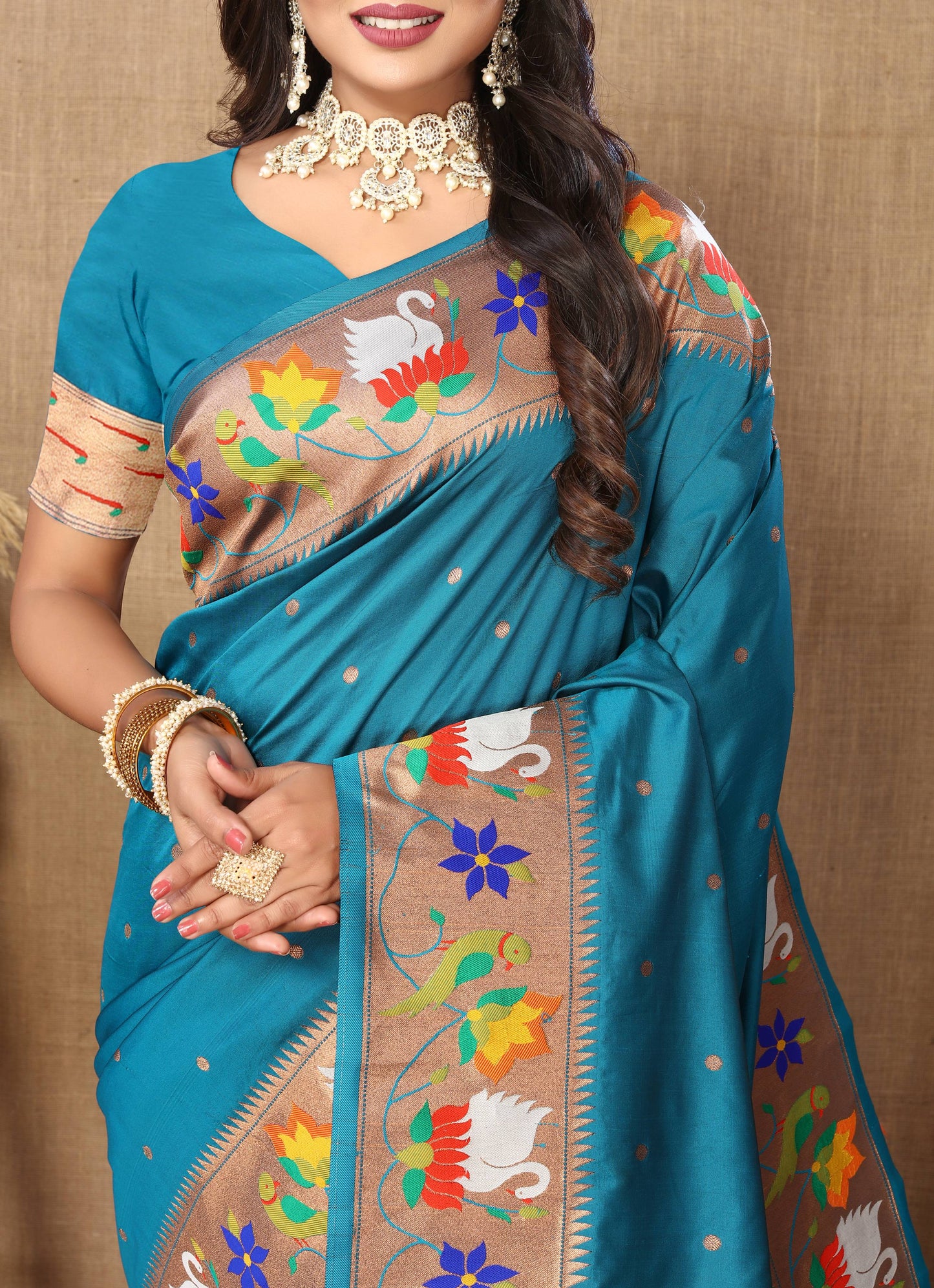 luxurious designer Soft  Paithani  silk saree with Meenakari  weawing design  silk saree