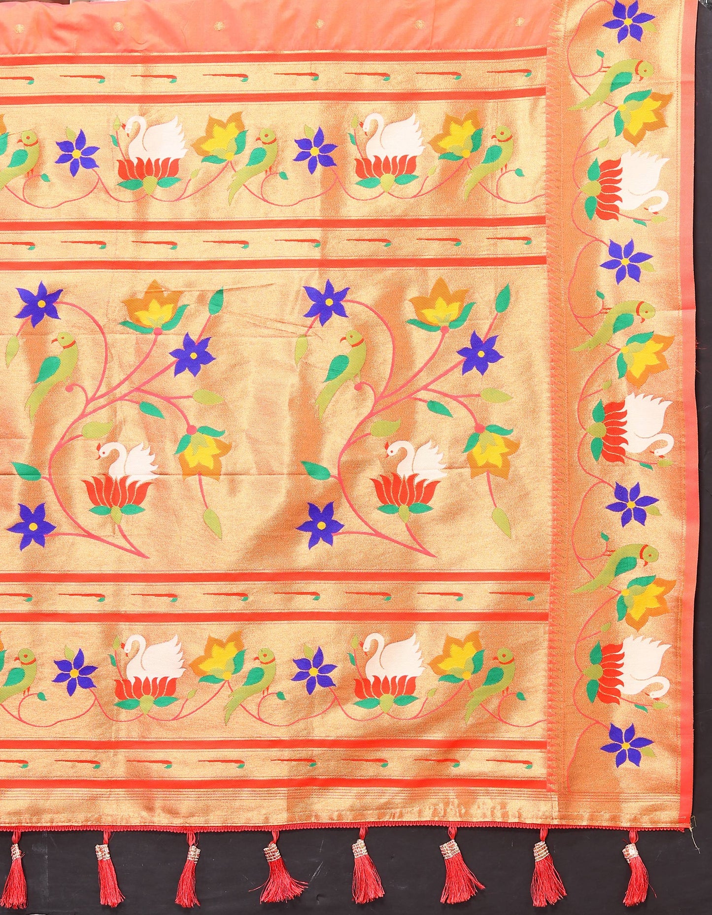 luxurious designer Soft  Paithani  silk saree with Meenakari  weawing design  silk saree