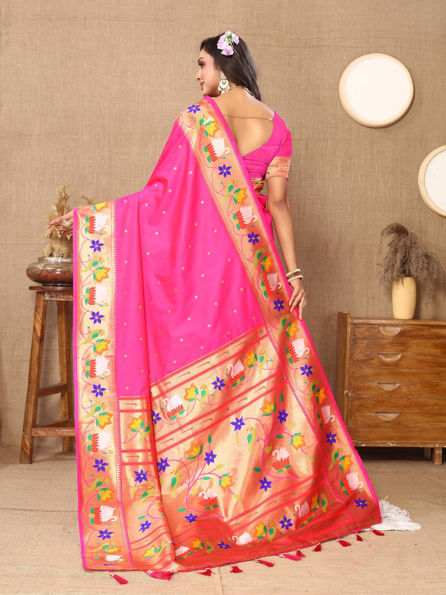 luxurious designer Soft  Paithani  silk saree with Meenakari  weawing design  silk saree