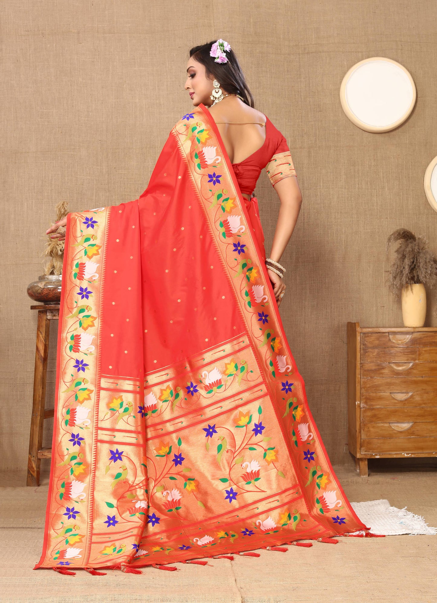 luxurious designer Soft  Paithani  silk saree with Meenakari  weawing design  silk saree