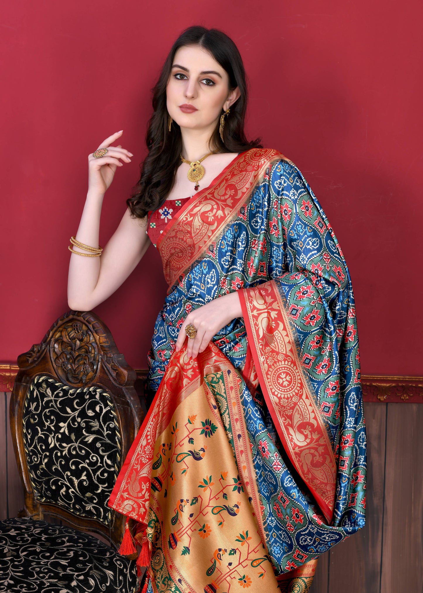 luxurious designer Soft  Pethani silk saree with Patola Print and Rich Zari  silk saree