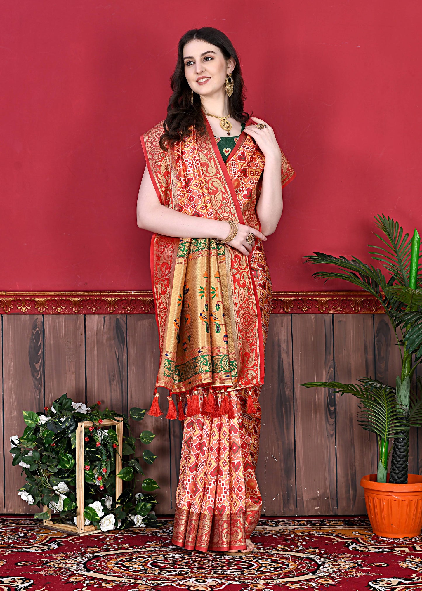 luxurious designer Soft  Pethani silk saree with Patola Print and Rich Zari  silk saree