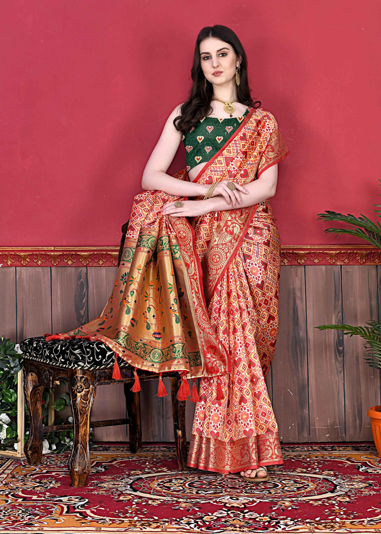 luxurious designer Soft  Pethani silk saree with Patola Print and Rich Zari  silk saree