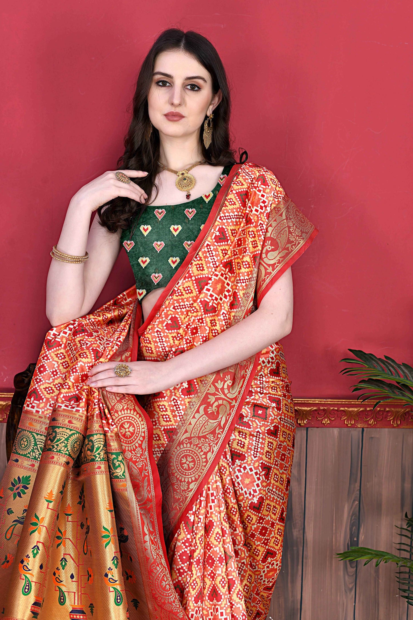 luxurious designer Soft  Pethani silk saree with Patola Print and Rich Zari  silk saree