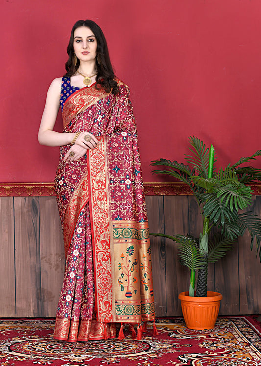 luxurious designer Soft  Pethani silk saree with Patola Print and Rich Zari  silk saree