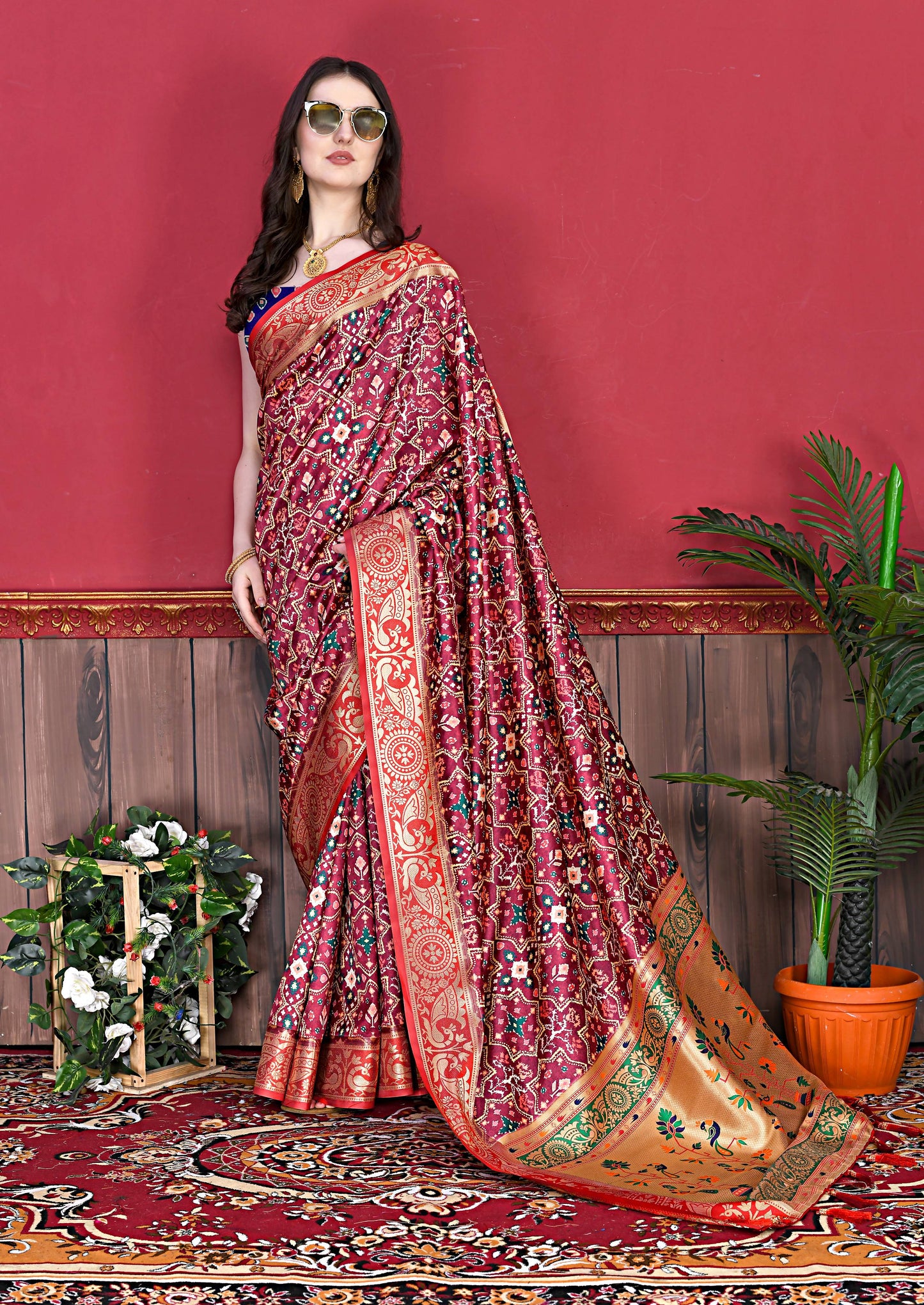 luxurious designer Soft  Pethani silk saree with Patola Print and Rich Zari  silk saree