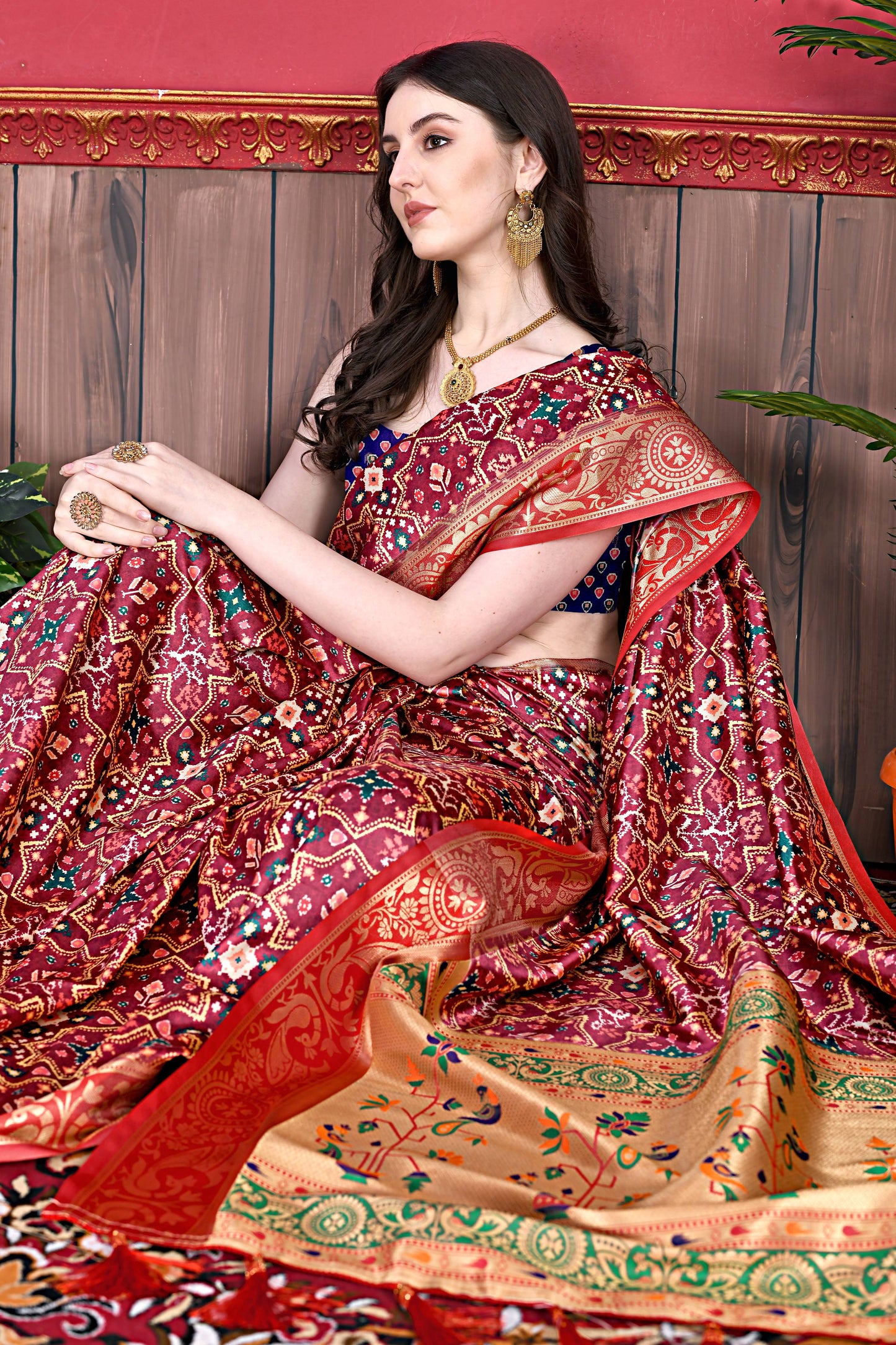 luxurious designer Soft  Pethani silk saree with Patola Print and Rich Zari  silk saree