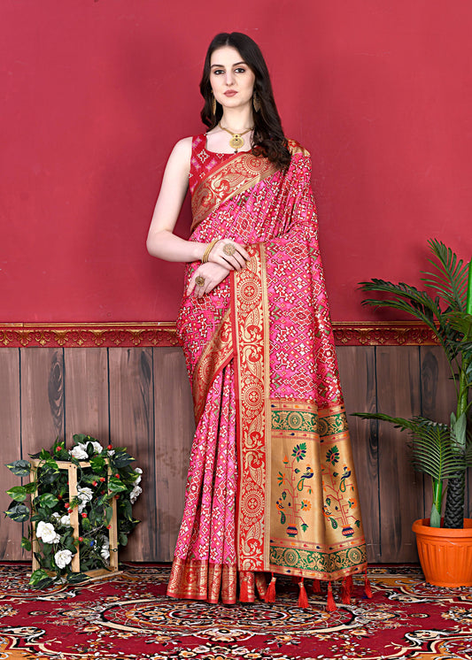 luxurious designer Soft  Pethani silk saree with Patola Print and Rich Zari  silk saree