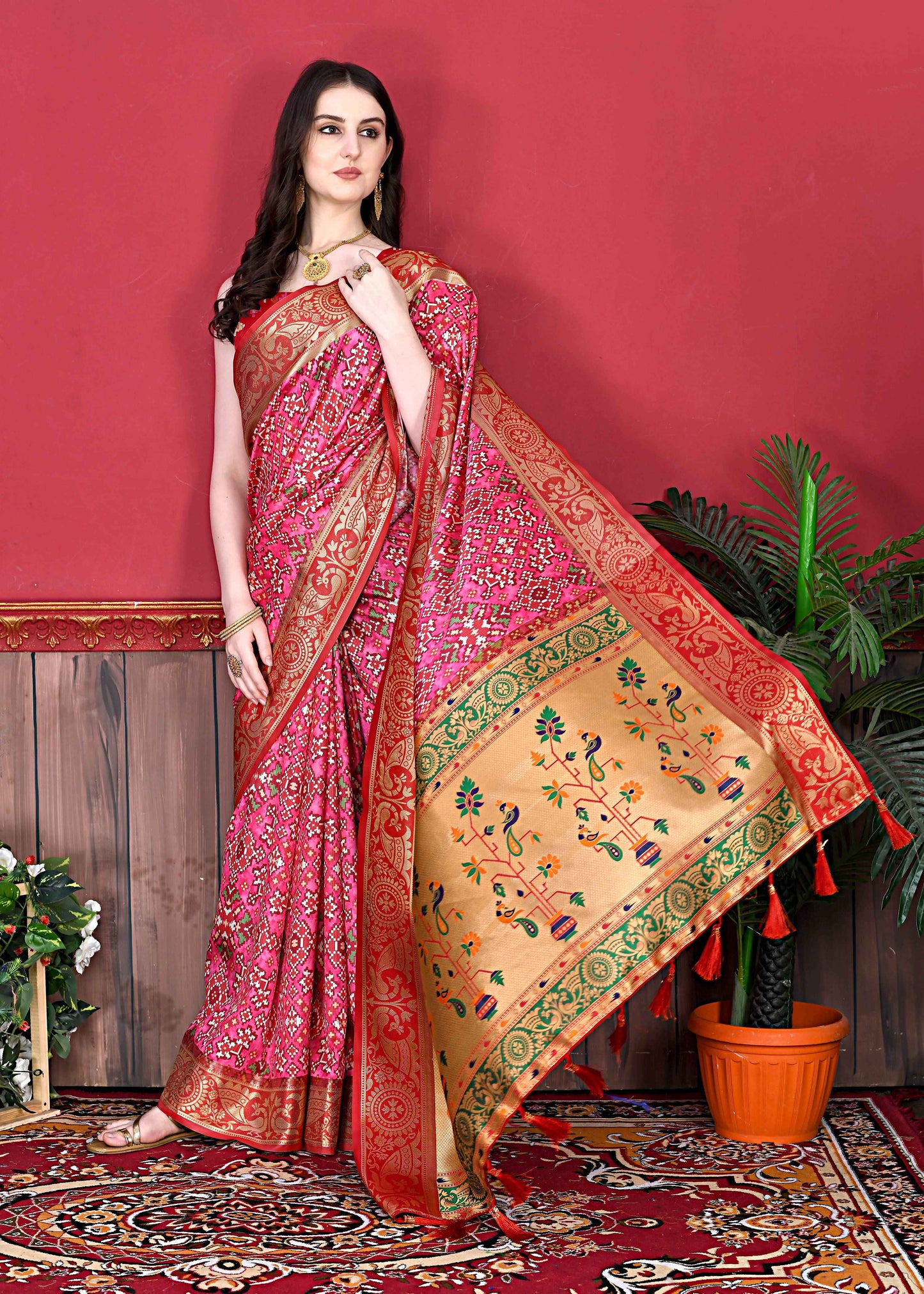 luxurious designer Soft  Pethani silk saree with Patola Print and Rich Zari  silk saree