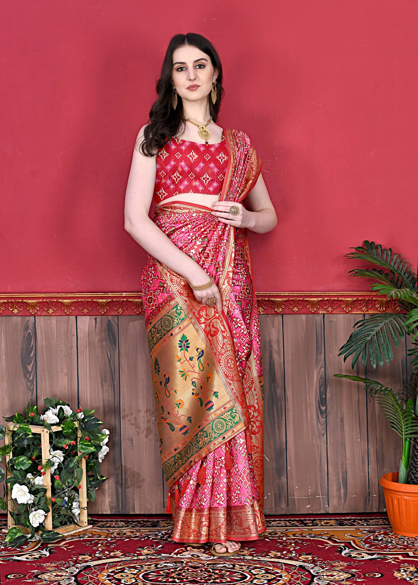 luxurious designer Soft  Pethani silk saree with Patola Print and Rich Zari  silk saree