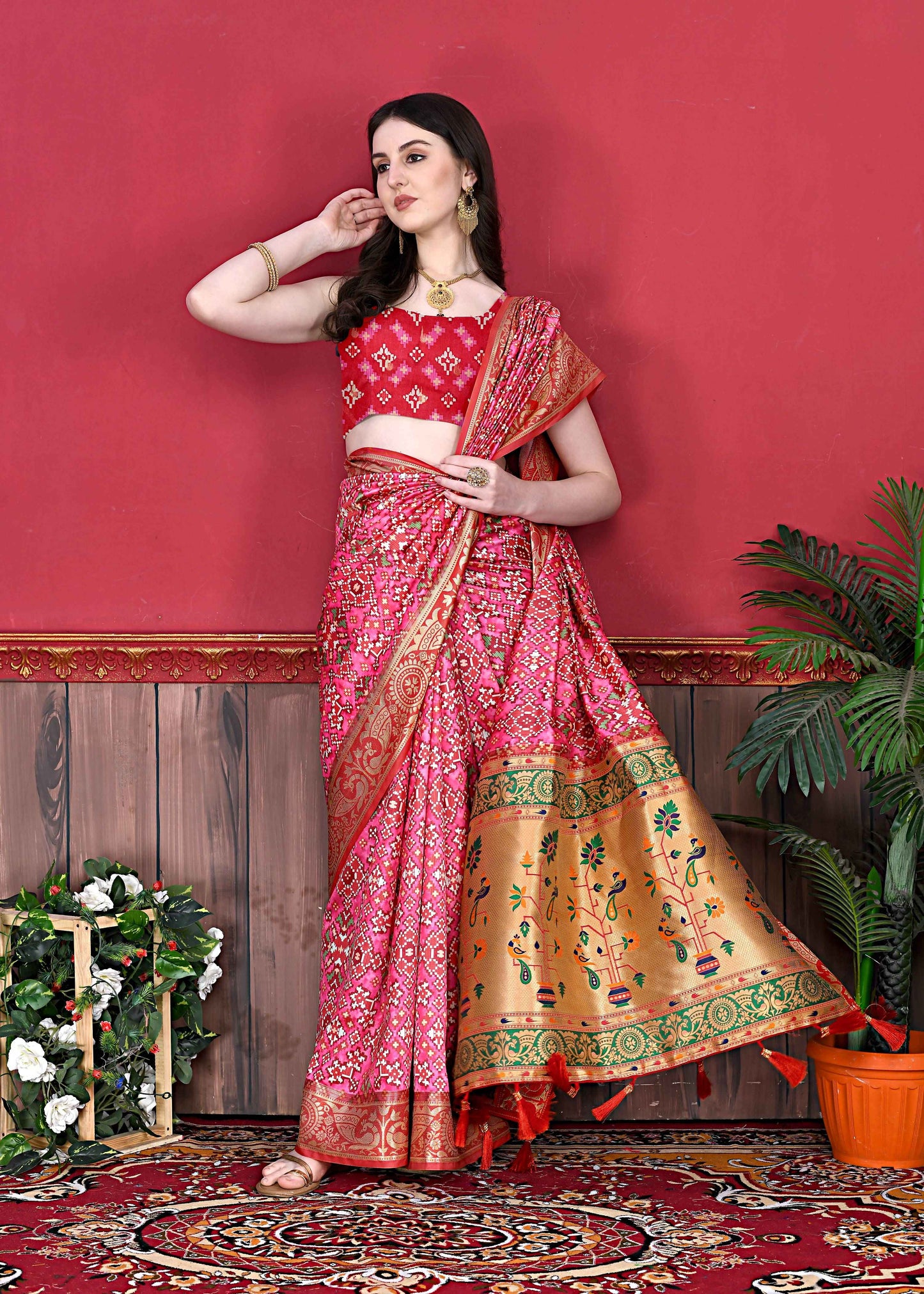 luxurious designer Soft  Pethani silk saree with Patola Print and Rich Zari  silk saree