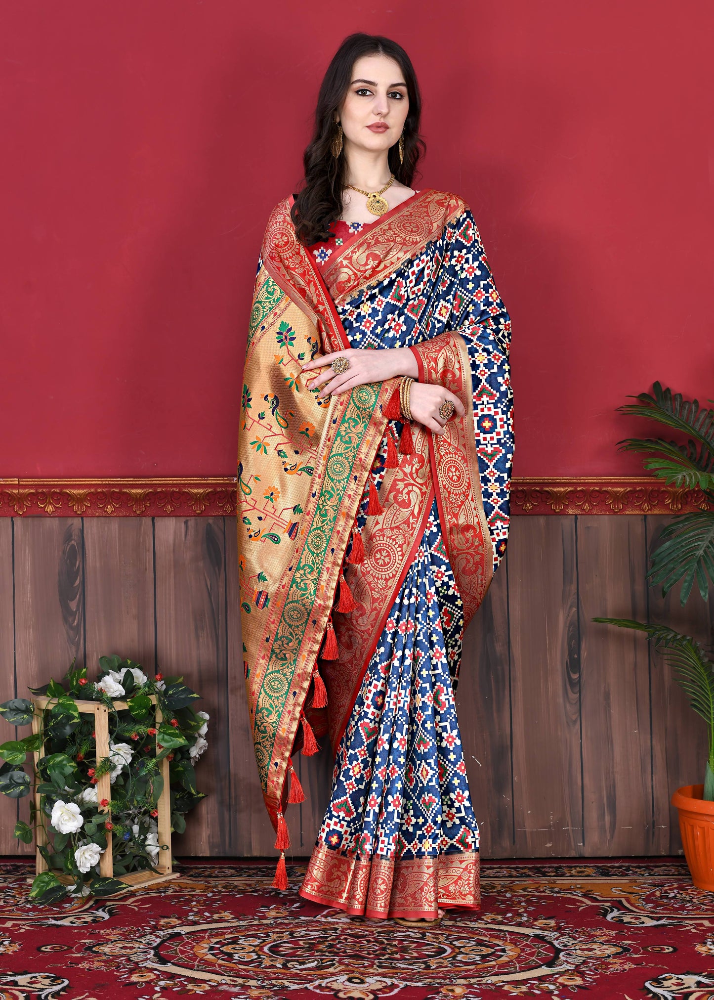 luxurious designer Soft  Pethani silk saree with Patola Print and Rich Zari  silk saree