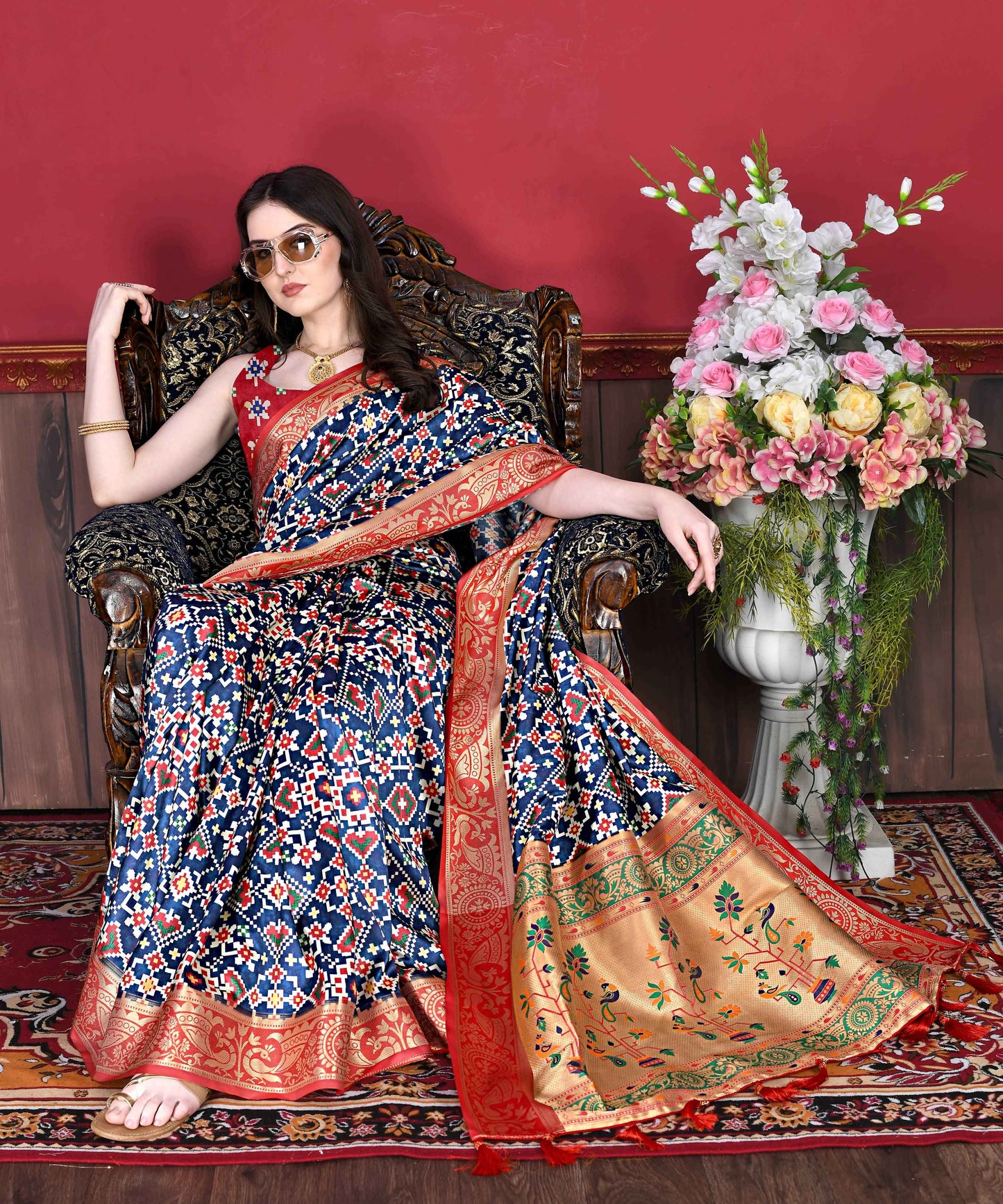 luxurious designer Soft  Pethani silk saree with Patola Print and Rich Zari  silk saree