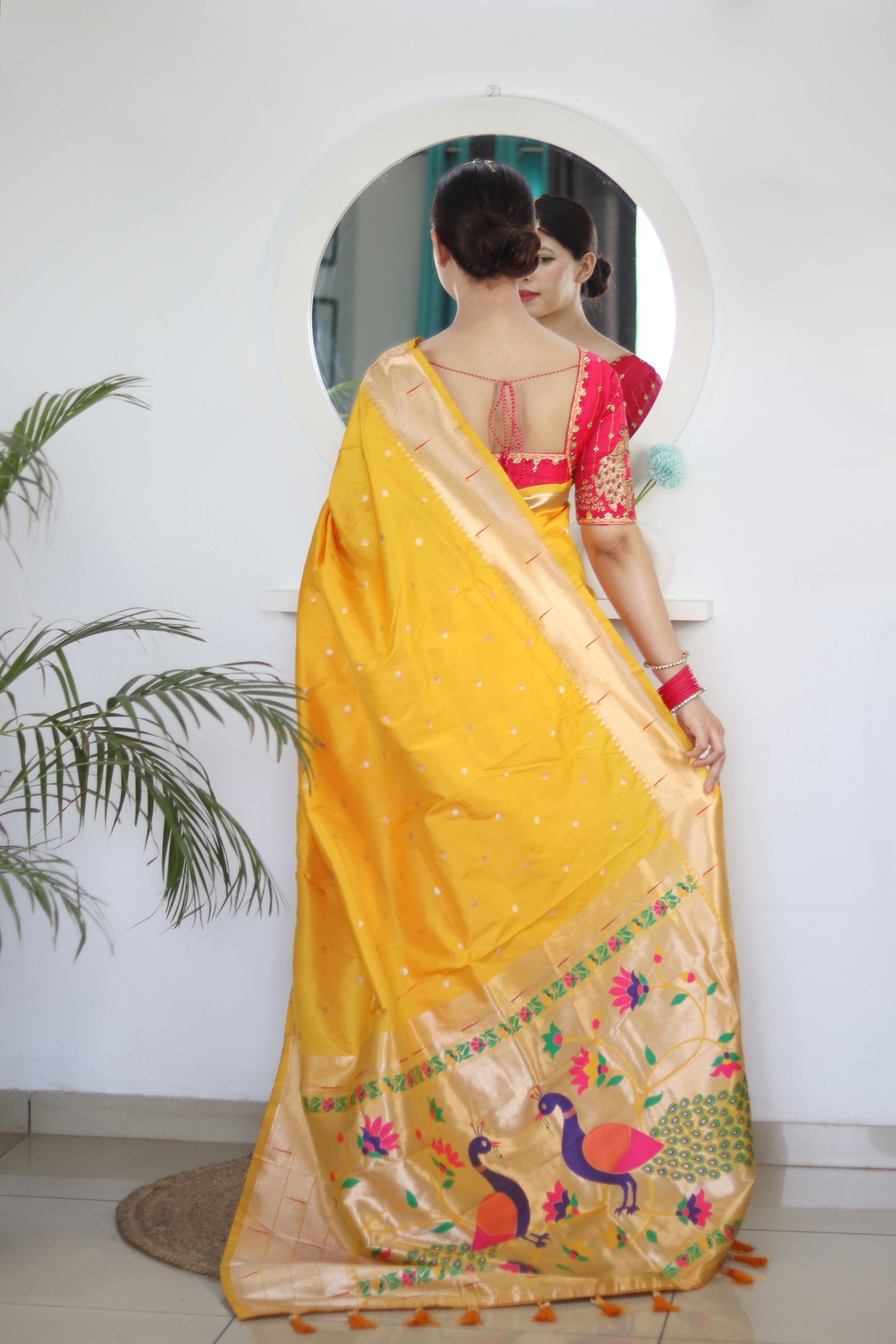 luxurious designer Soft  Paithani  silk saree with zari  weawing design  and  Rich Meenakari  weawing  silk saree