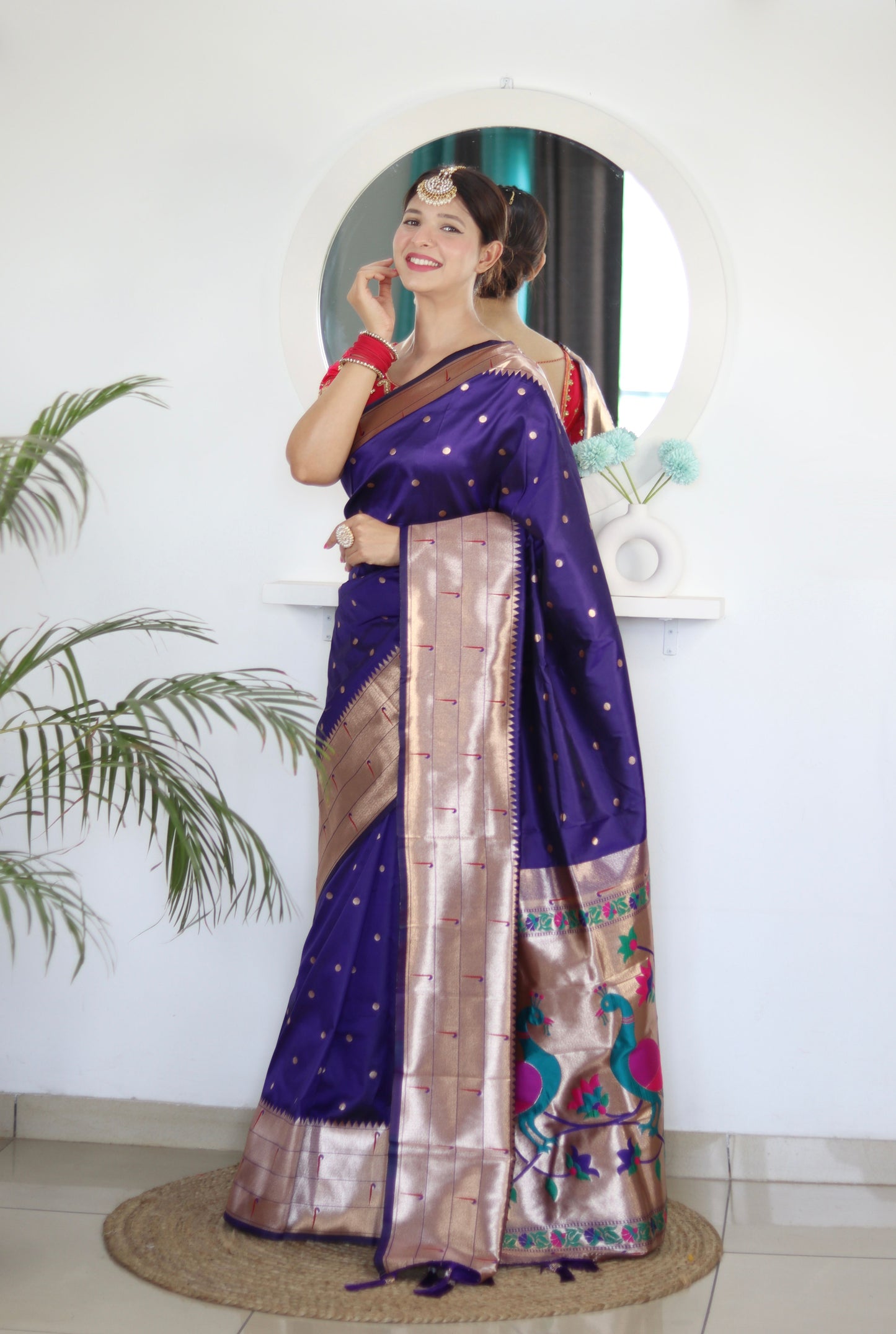 luxurious designer Soft  Paithani  silk saree with zari  weawing design  and  Rich Meenakari  weawing  silk saree