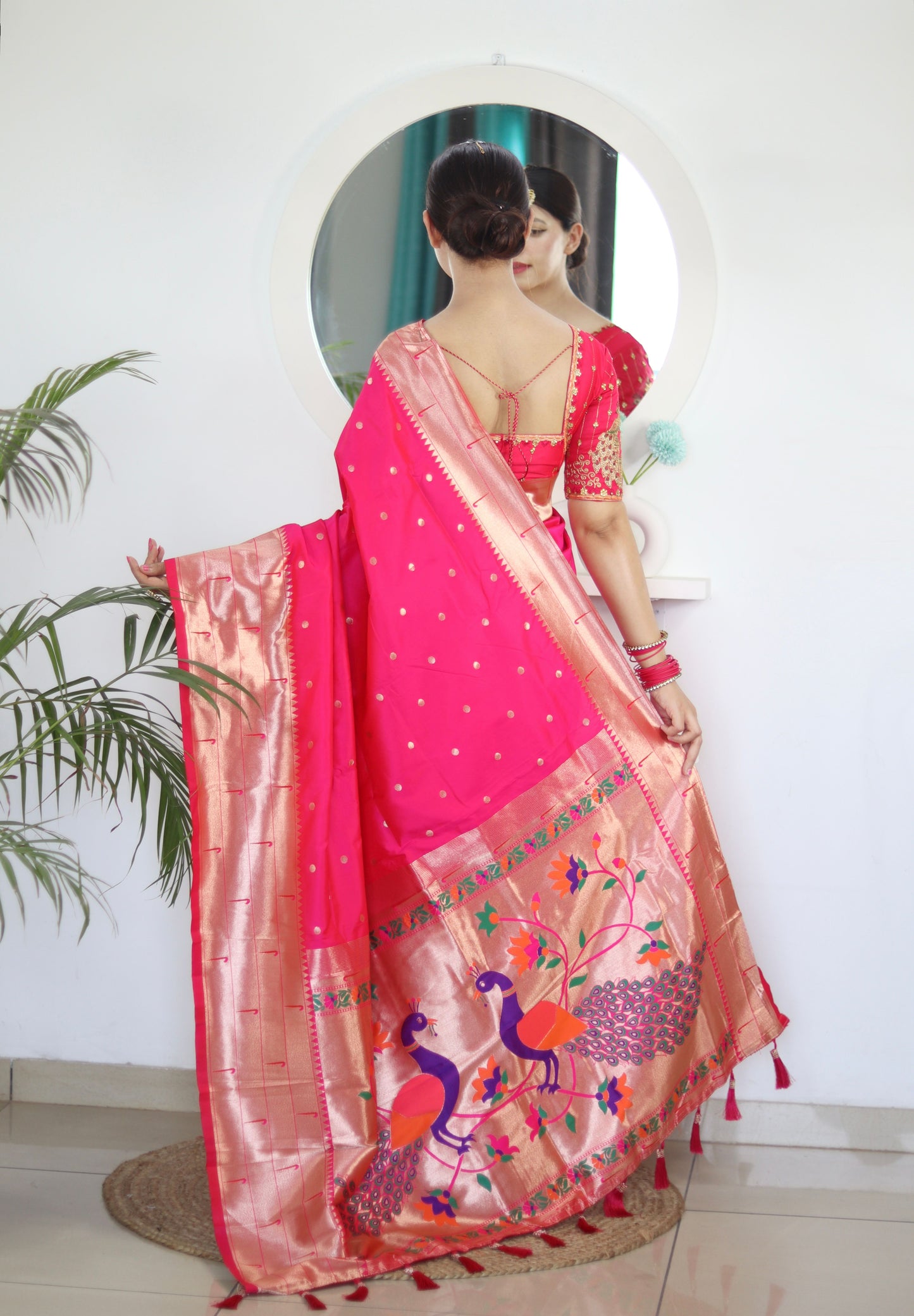 luxurious designer Soft  Paithani  silk saree with zari  weawing design  and  Rich Meenakari  weawing  silk saree