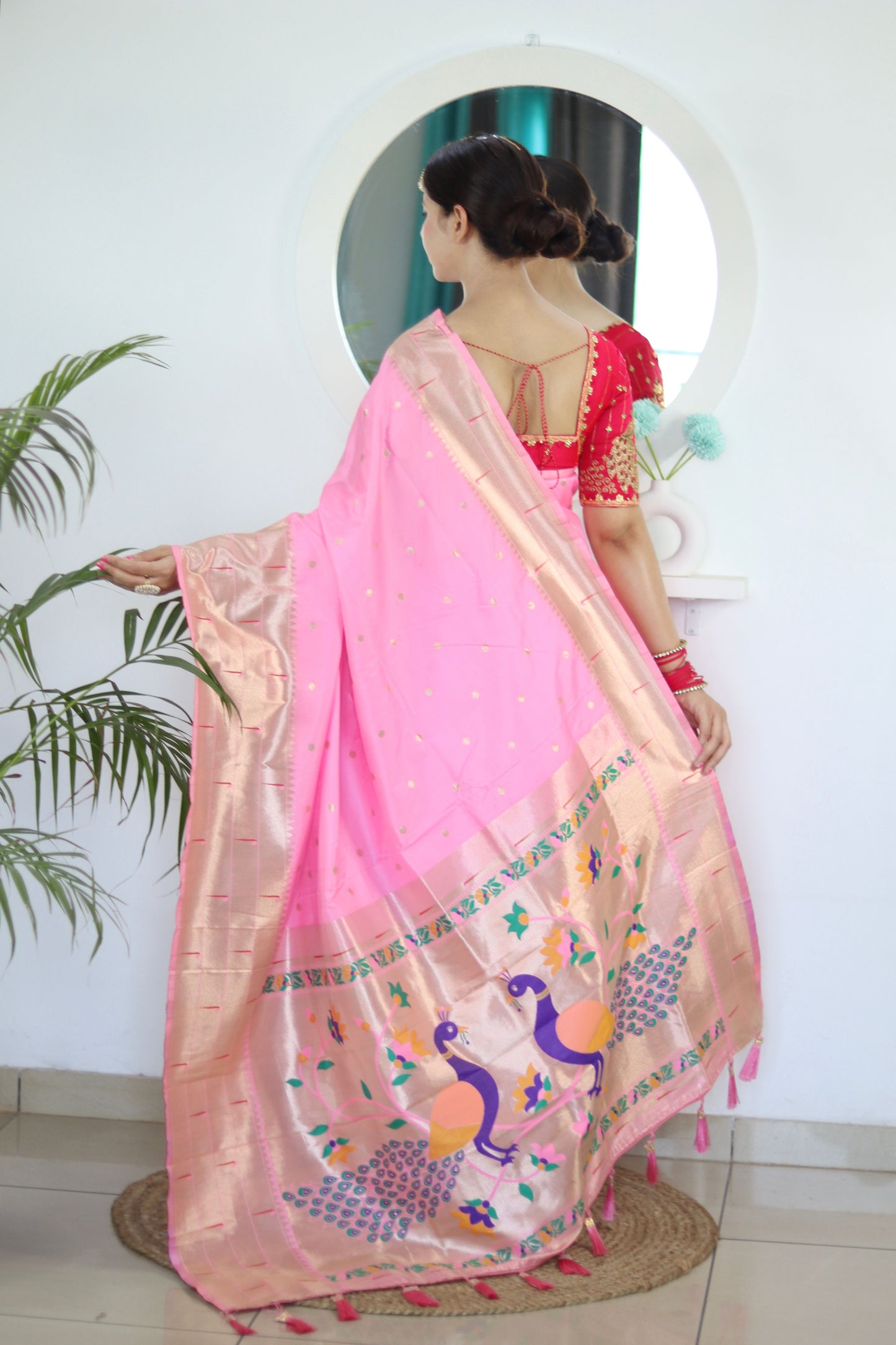 luxurious designer Soft  Paithani  silk saree with zari  weawing design  and  Rich Meenakari  weawing  silk saree