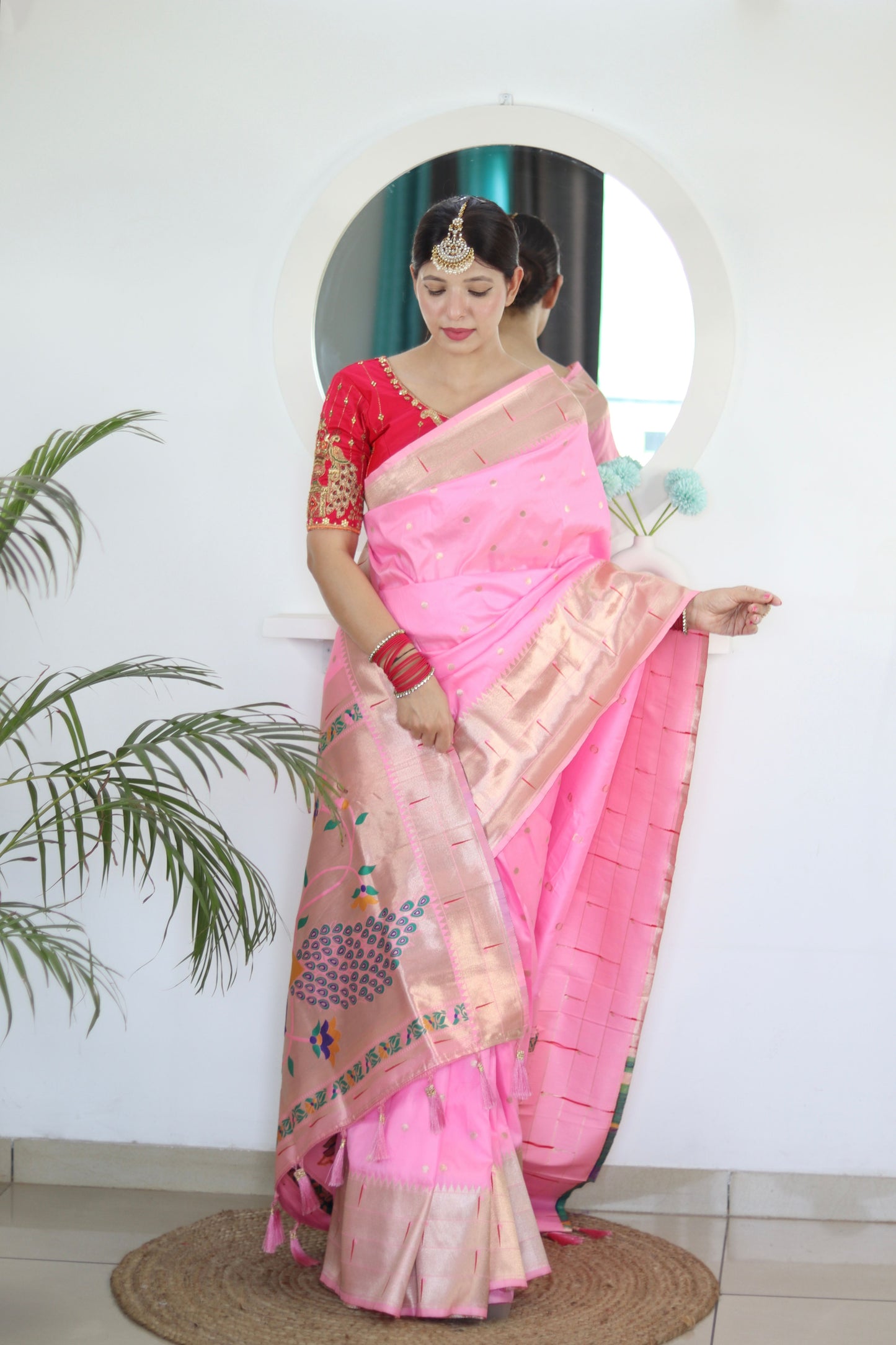 luxurious designer Soft  Paithani  silk saree with zari  weawing design  and  Rich Meenakari  weawing  silk saree