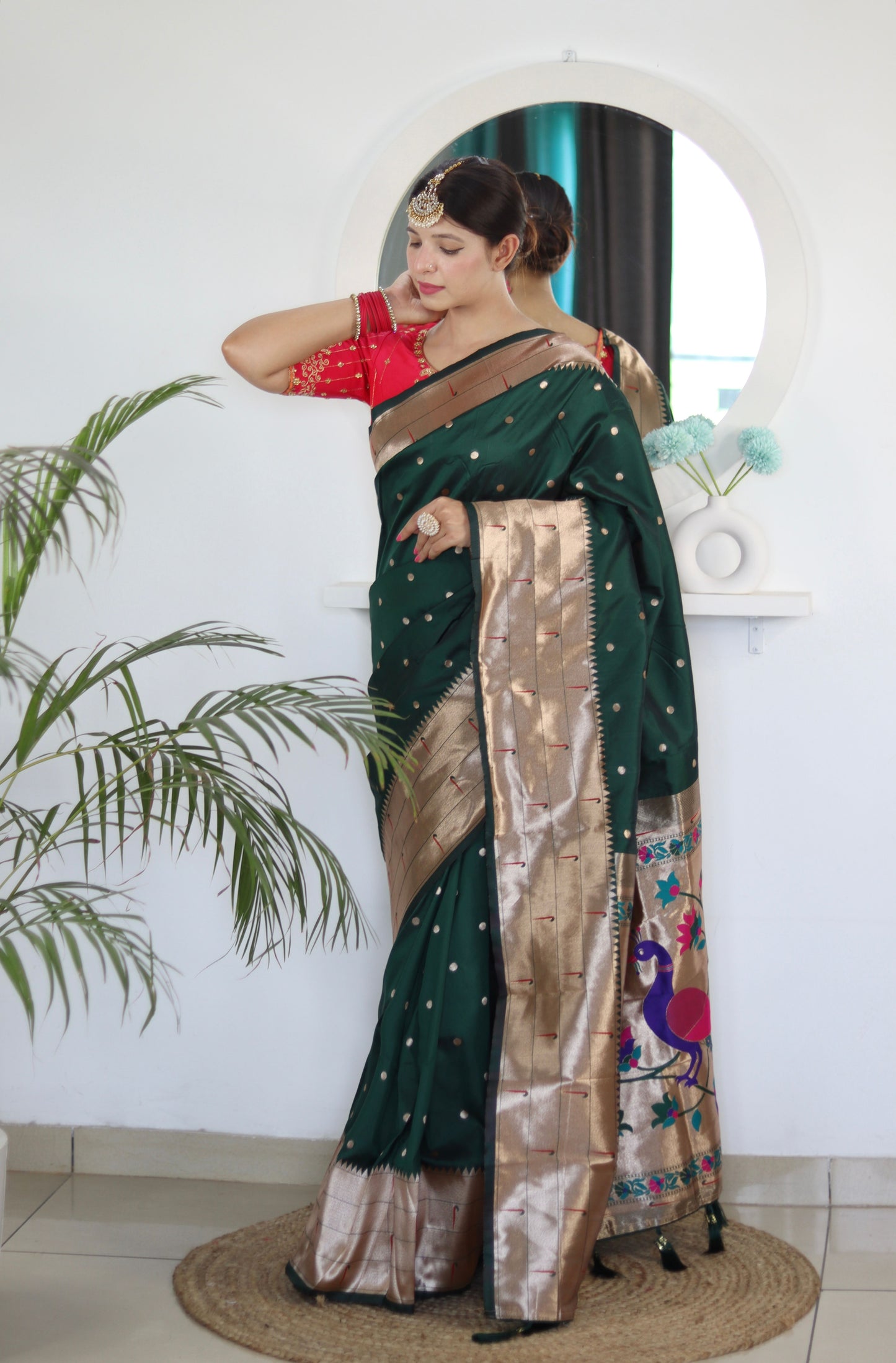 luxurious designer Soft  Paithani  silk saree with zari  weawing design  and  Rich Meenakari  weawing  silk saree