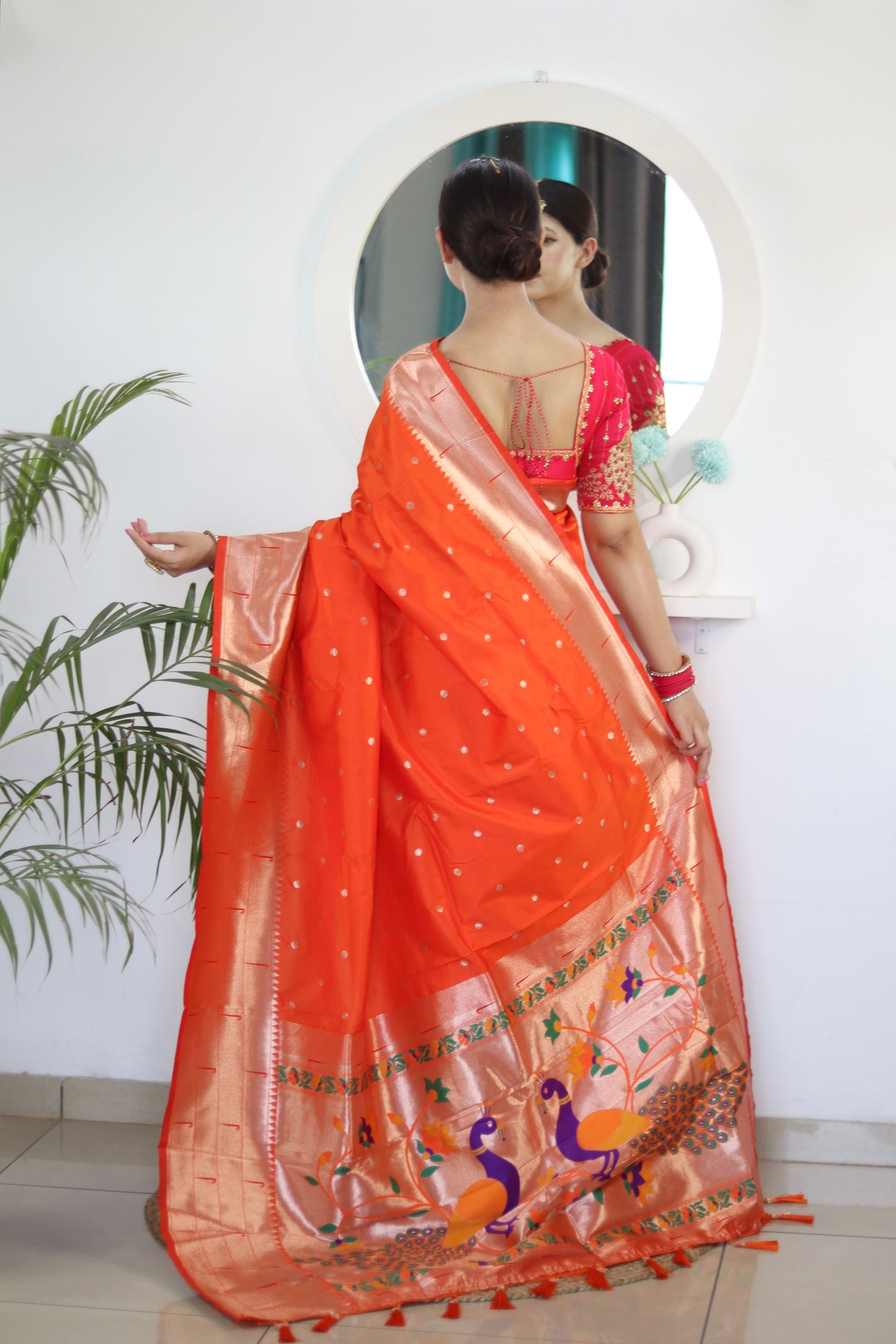 luxurious designer Soft  Paithani  silk saree with zari  weawing design  and  Rich Meenakari  weawing  silk saree